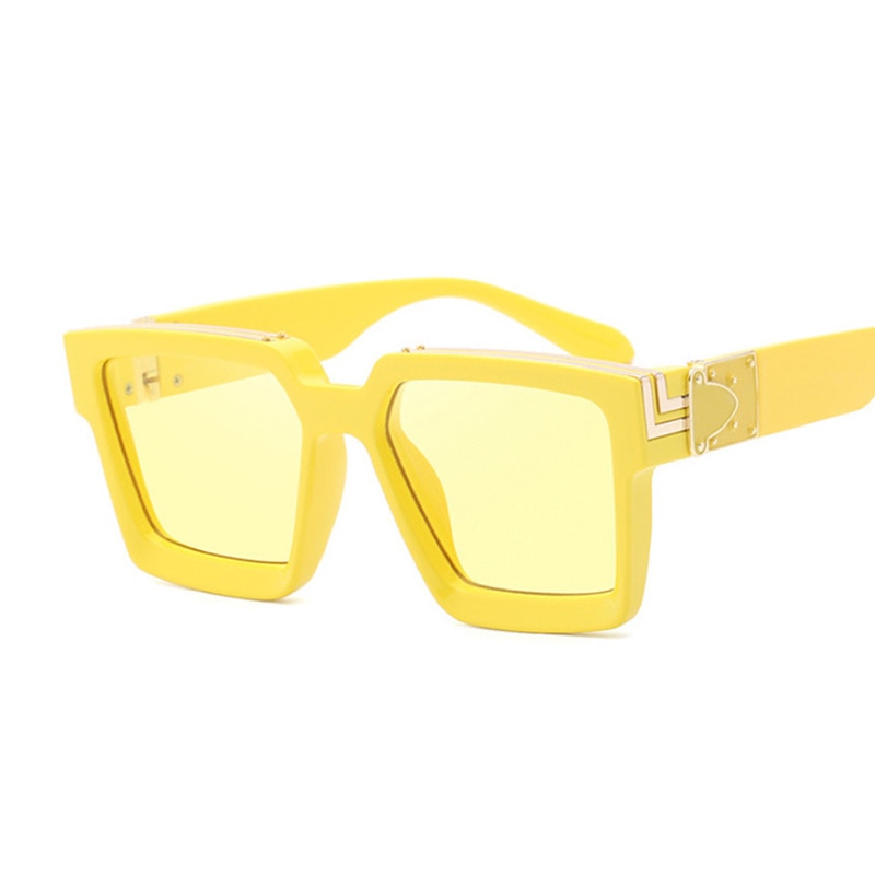 Vintage Square Man Woman Gradient Big Frame Sunglasses