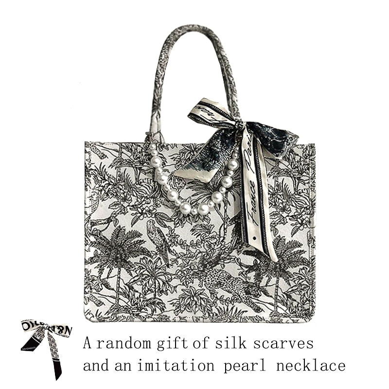 JIOMAY Luxury Designer Handbag Brand Top Handle Bags for Women Jacquard Embroidery Shopper Beach Bag Shoulder Tote Bag Wholesale