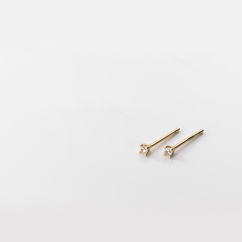 La Monada Zircon Studs 925 Sterling Silver Earrings