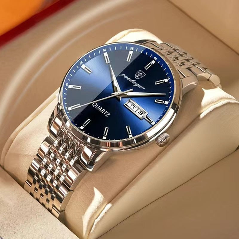 Luxury Push Button Hidden Clasp Waterproof Luminous Wrist Watches