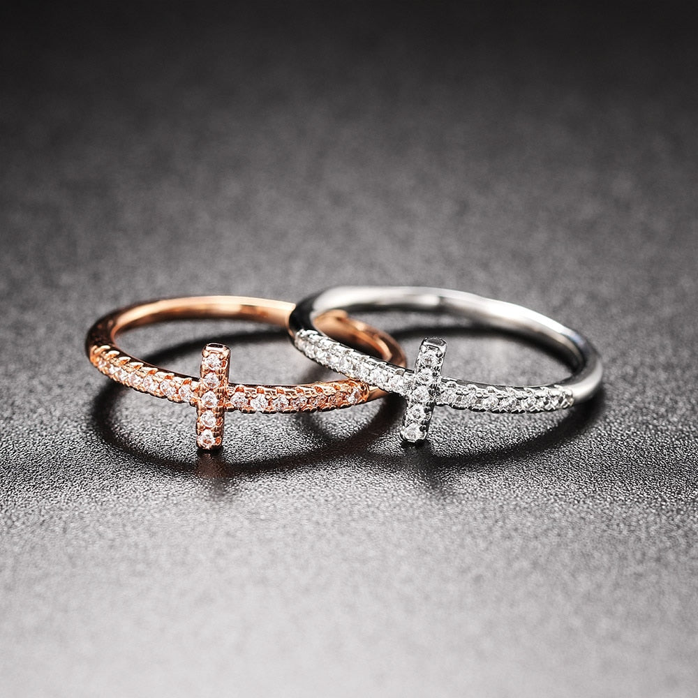 Micro-inlaid Zircon Dainty Ring