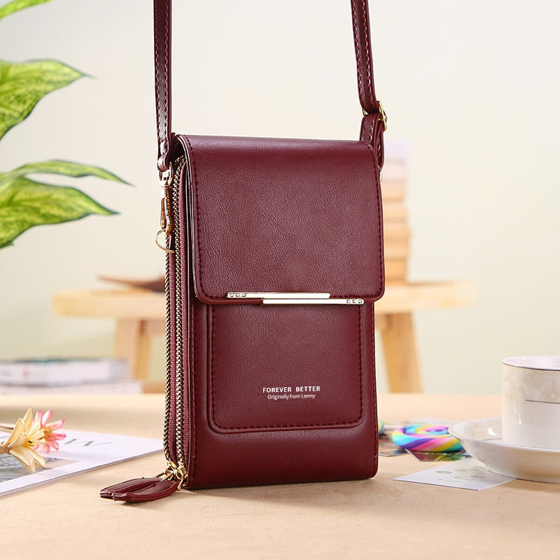 Buylor Soft Leather Women's Bag Wallets Touch Screen Cell Phone Purse Bags of Women Strap Handbag Female Crossbody Shoulder Bag