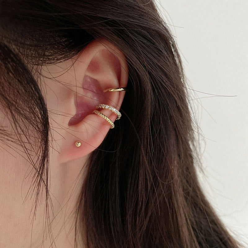 Minimalist Fashion Cartilage Hoop Earrings fake piercing Clip Unisex