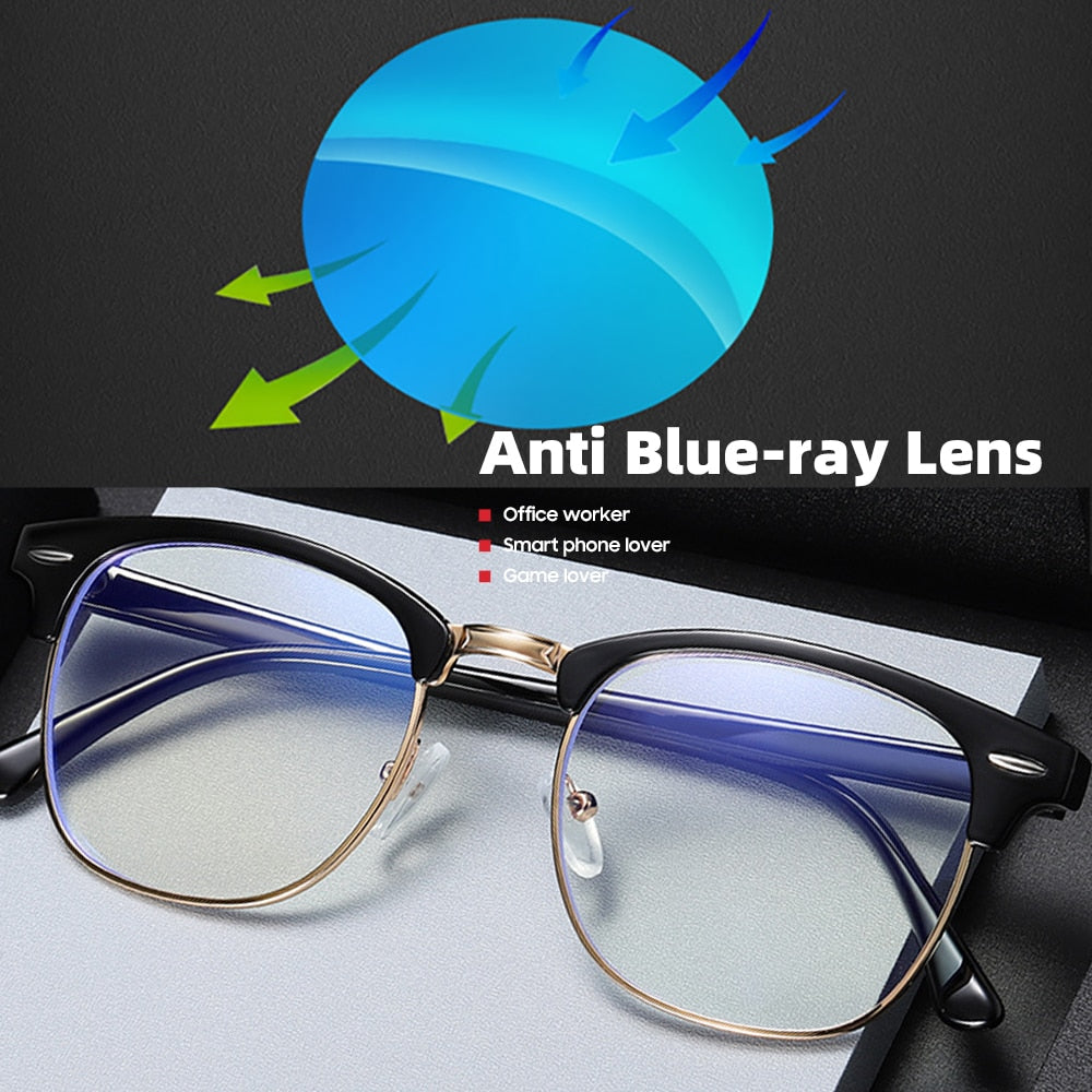 VIVIBEE Classic Semi Rimless Anti Blue Light Blocking Glasses