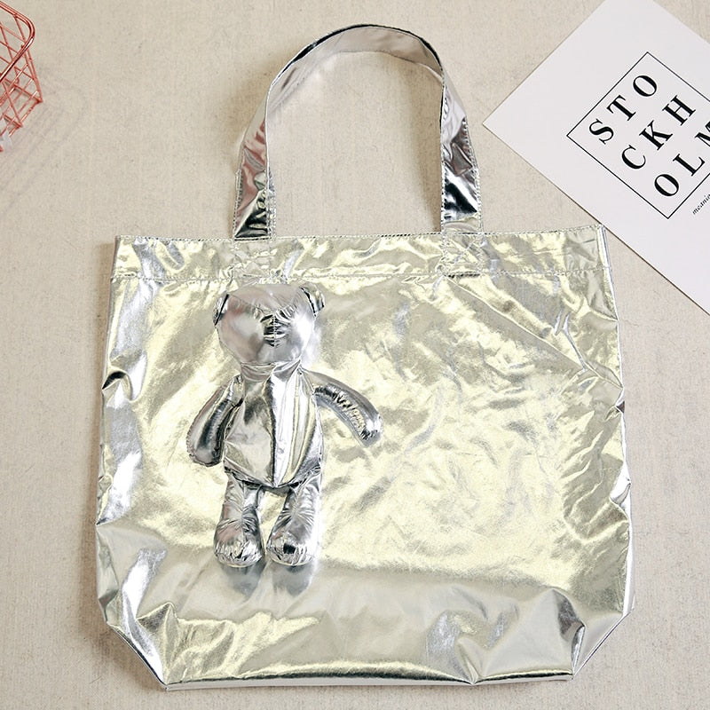 ECO Silver Coated Bear Cotton filling Waterproof High-Quality Reusable Tote