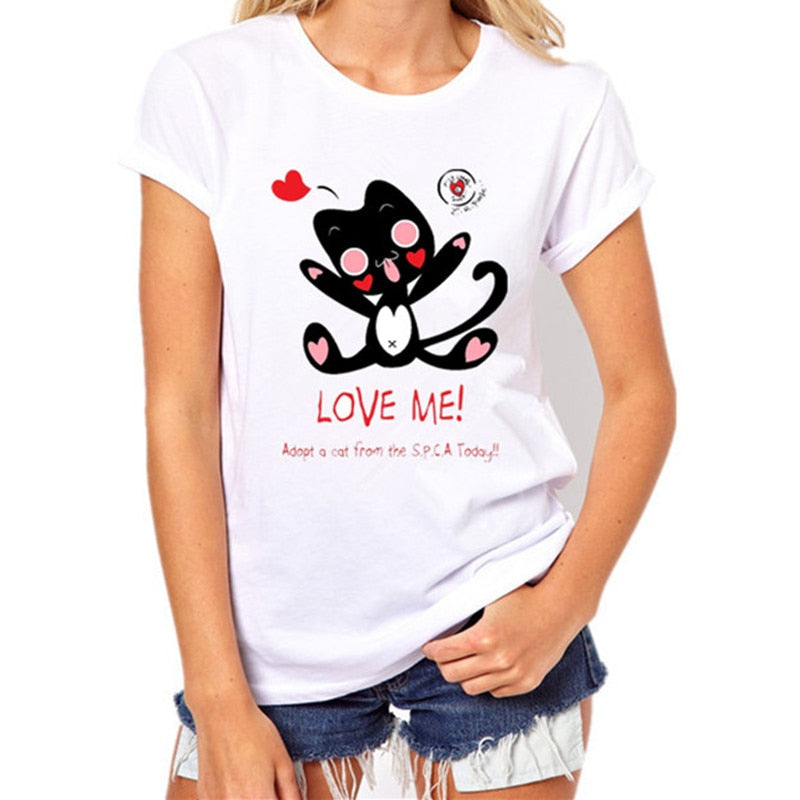 Vriende Druk T-hemp Somer Vroue Kortmou Leisure Top