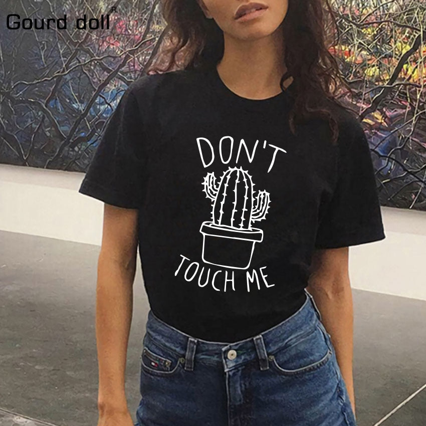 Kaktus gedrukte ronde nek T-hemp Katoen Top Tee