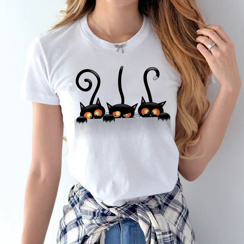 Vriende Druk T-hemp Somer Vroue Kortmou Leisure Top