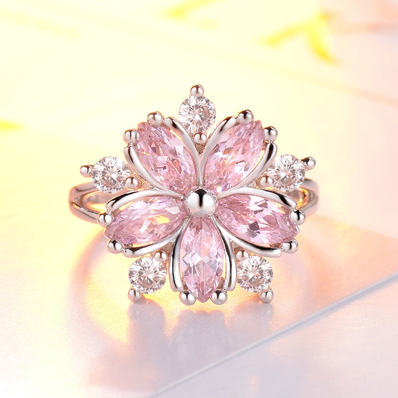 Cherry Blossom Zircon Lady Ring