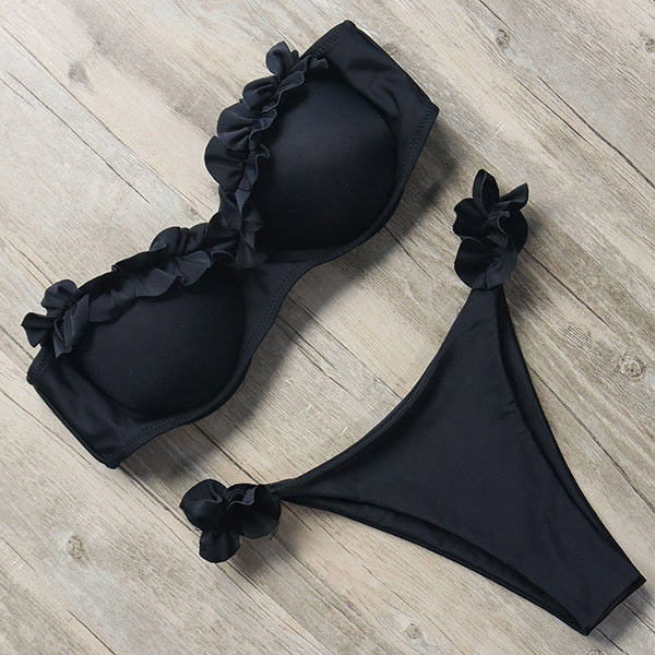 RUUHEE Bandeau Bikini Swimwear Women Swimsuit