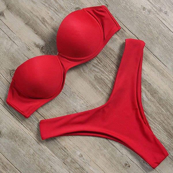 RUUHEE Bandeau Bikini Swimwear Women Swimsuit