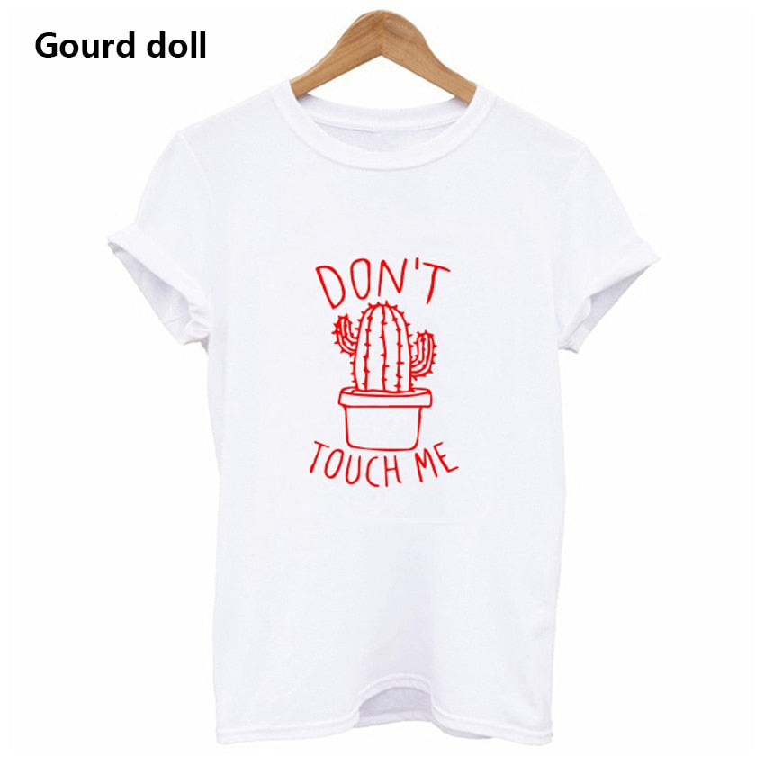 Kaktus gedrukte ronde nek T-hemp Katoen Top Tee