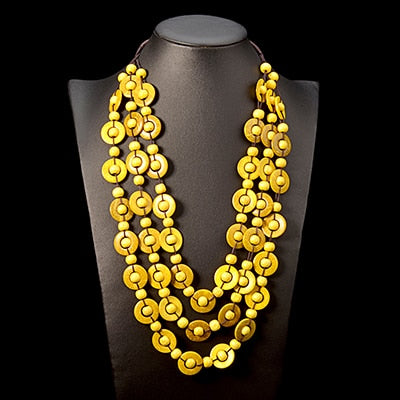 UDDEIN Bohemia Ethnic Multi Layer Beads Necklace