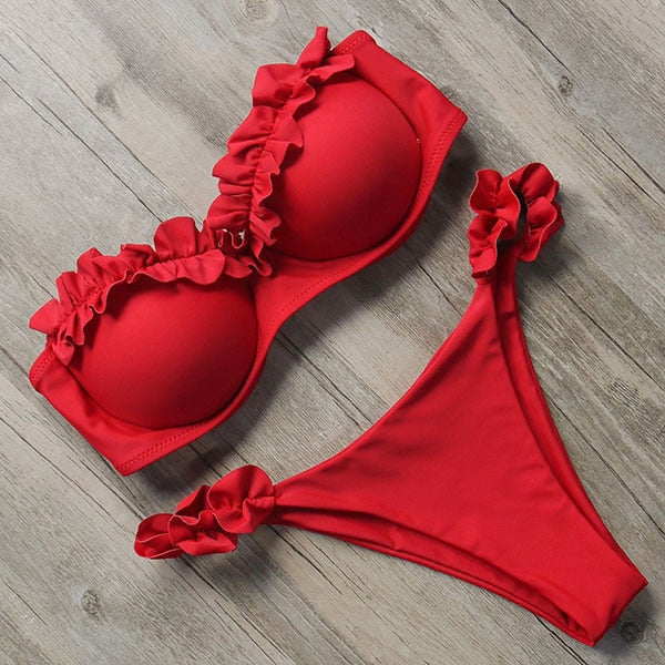 RUUHEE Bandeau Bikini Swimwear Women Swimsuit