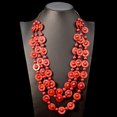 UDDEIN Bohemia Ethnic Multi Layer Beads Necklace