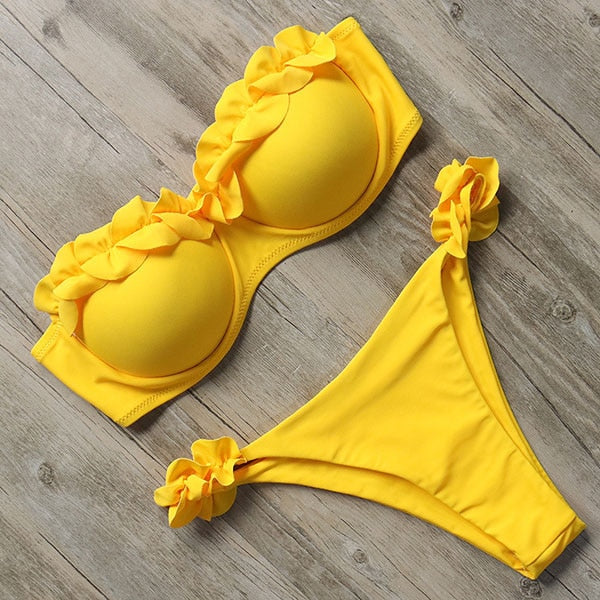RUUHEE Bandeau Bikini Swimwear Women Swimsuit