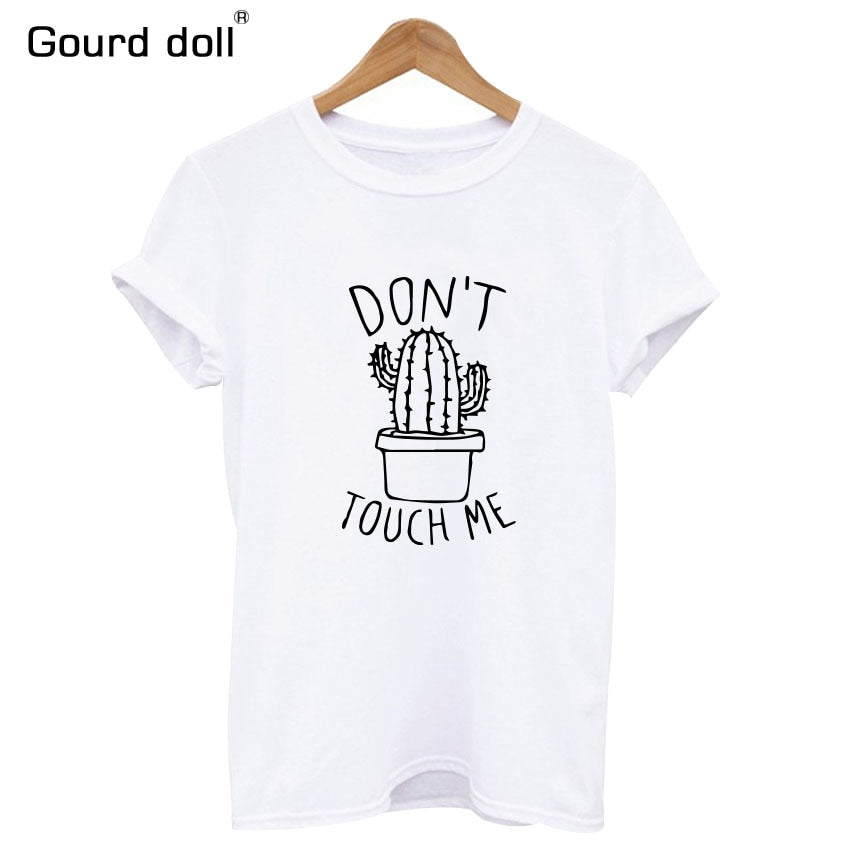 Kaktus gedrukte ronde nek T-hemp Katoen Top Tee