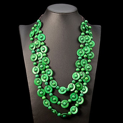 UDDEIN Bohemia Ethnic Multi Layer Beads Necklace