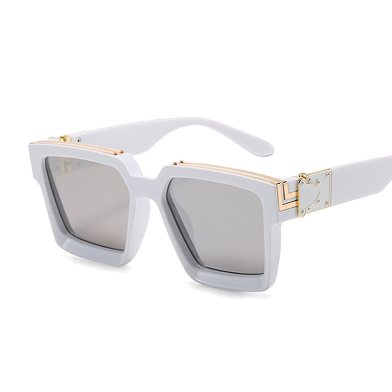 Vintage Square Man Woman Gradient Big Frame Sunglasses