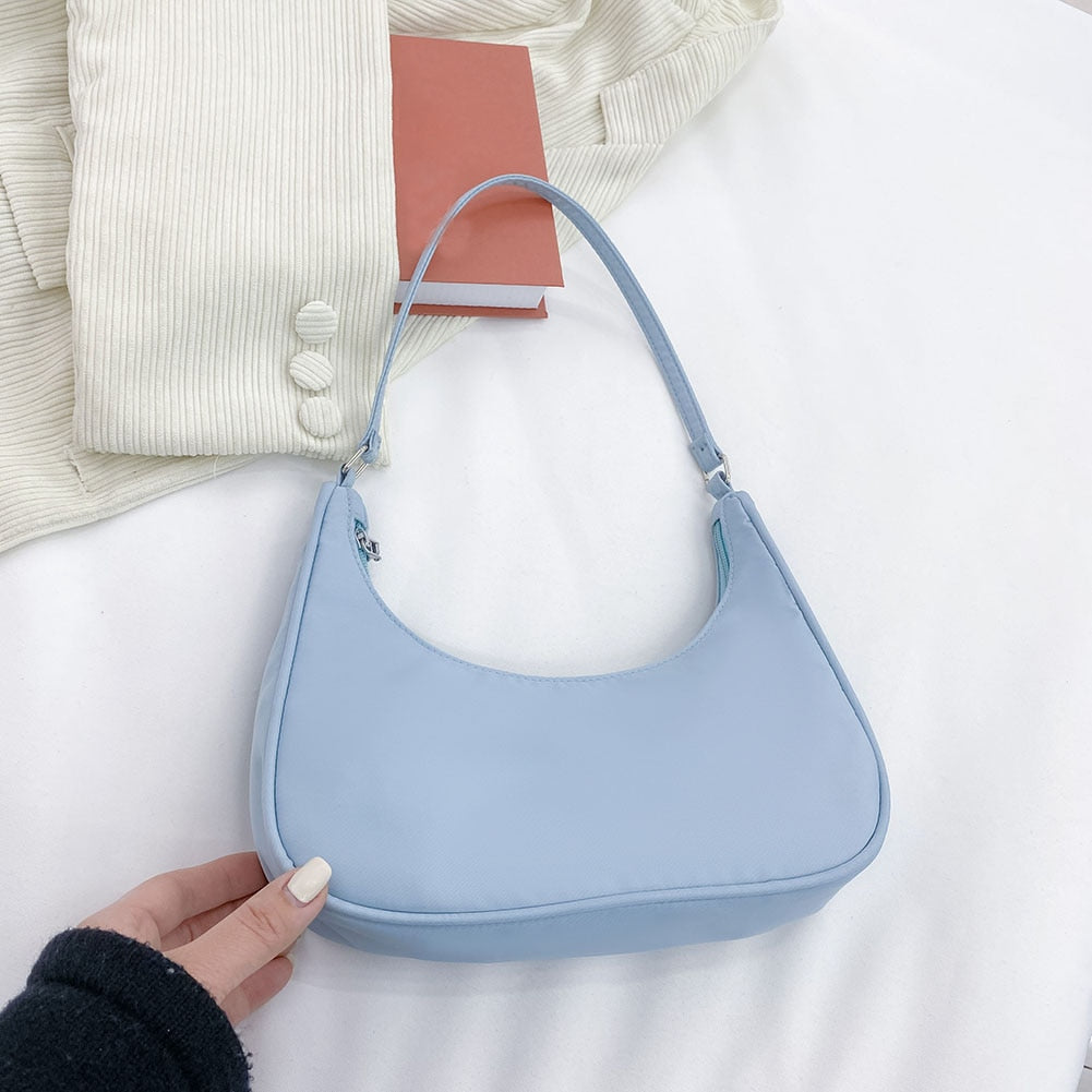 Women's Bag PU Leather 2021 New Solid Color Armpit Underarm Shoulder Bags for Women Casual Ladies Chain Shopper Handbags Purse