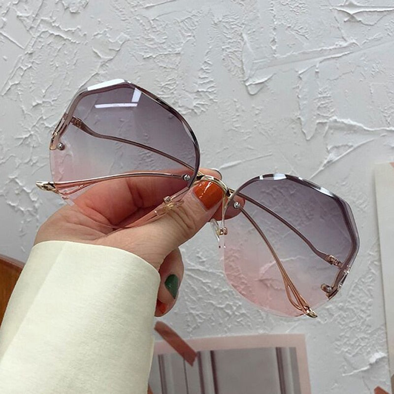 Irregular Round Gradient Fashion Sun Glasses