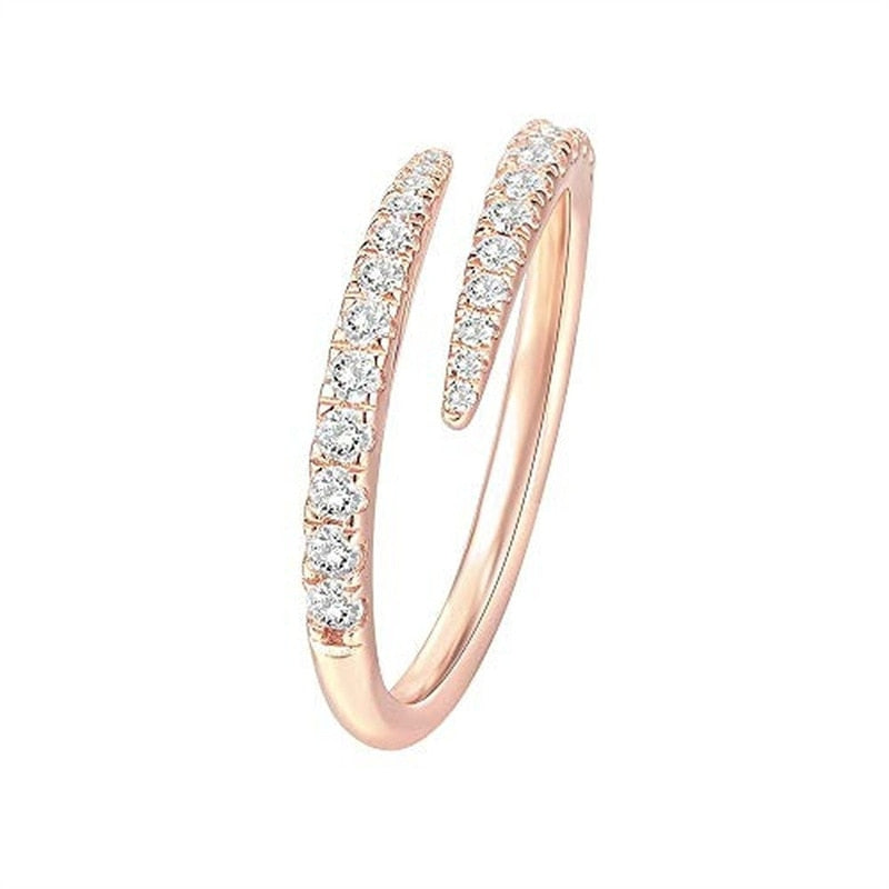 Fashion Two Tone X Shape Cross Dazzling CZ Ring