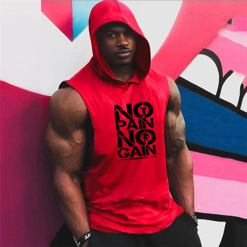 Hooded Tank Top Cotton Sleeveless Vest