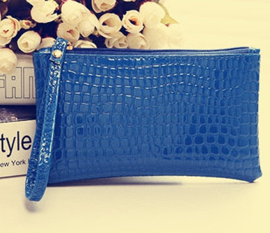 1PC Women PU Clutch Long Casual Wallet  Litchi Grain Coin Purse Female Bag Wrist Bags Zipper Phone Pocket Credit Card Holder