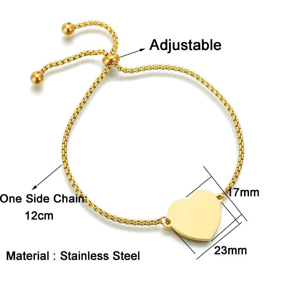 Personalized Stainless Steel Engrave Photo Name Bracelet