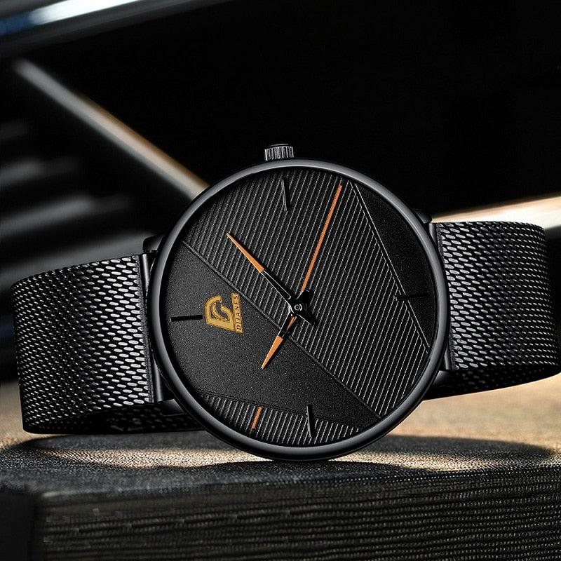 Minimalist Fashion Ultra-thin Watch Simple Men Business Quartz Wristwatch - Jeglowstore