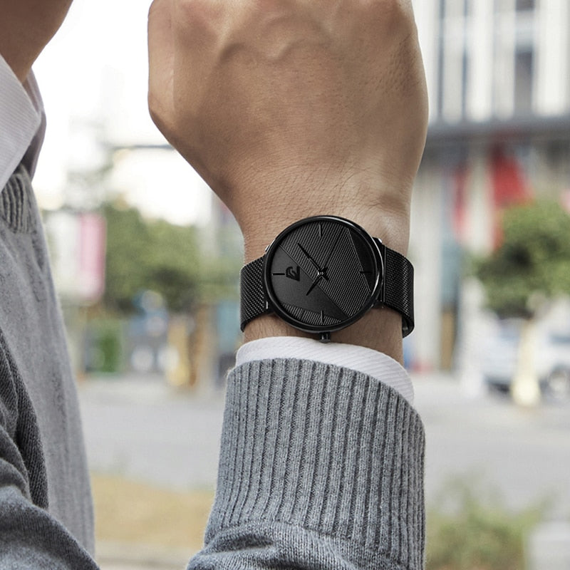 Minimalist Fashion Ultra-thin Watch Simple Men Business Quartz Wristwatch - Jeglowstore