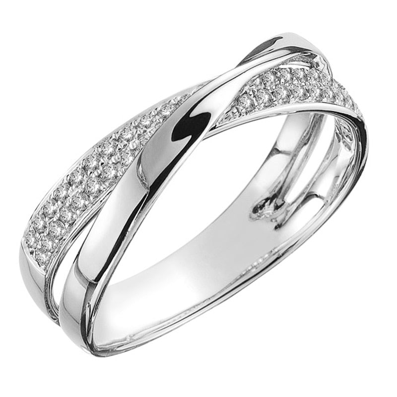 Huitan Newest Fresh Two Tone X Shape Cross Ring