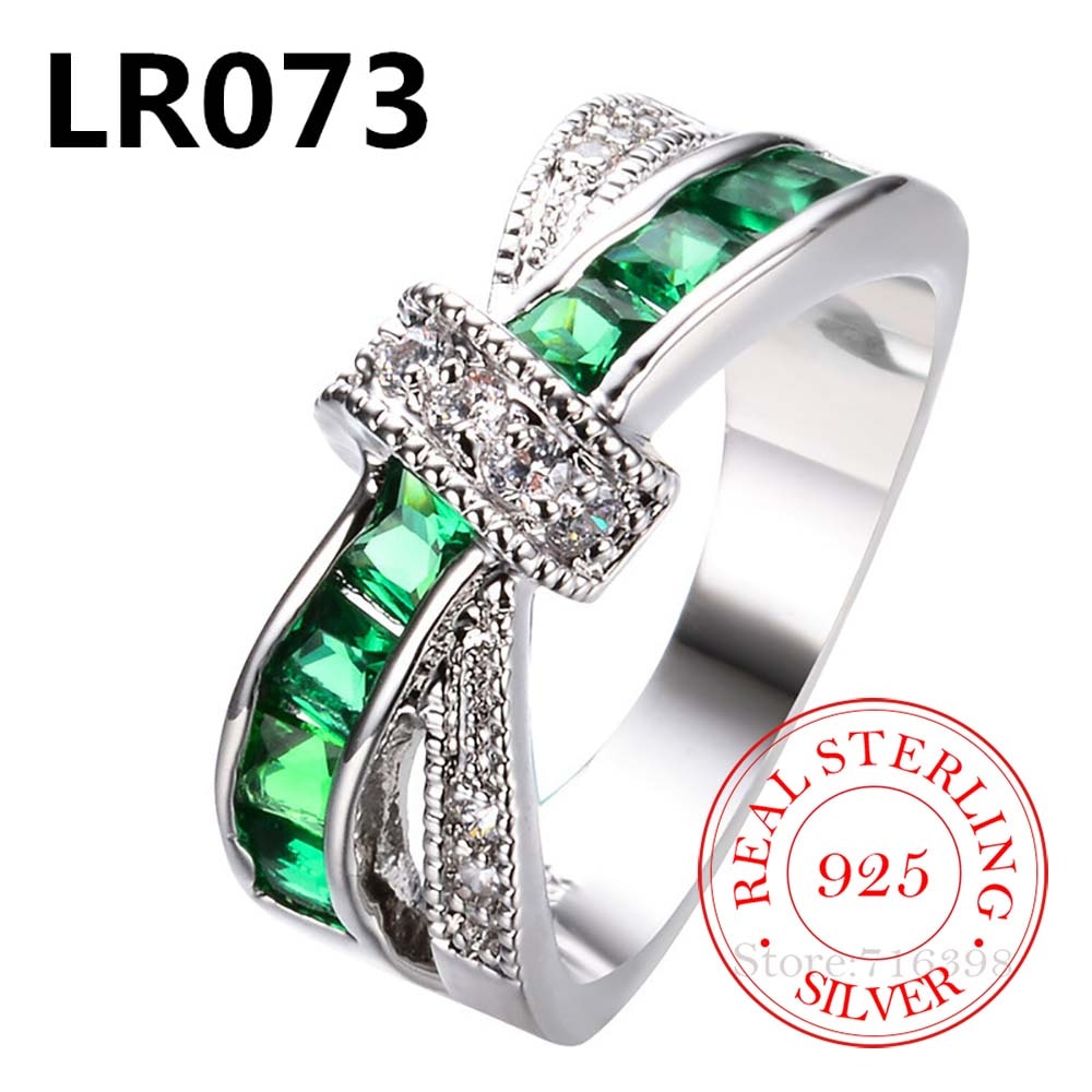 100% 925 Sterling Silver Jewelry Vintage Purple Crystal Couple's Wedding Silver Rings for Women Men Fashion Anel De Prata Bijoux