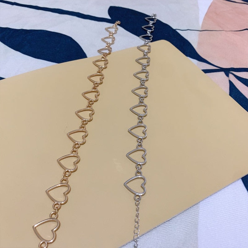 Hollow Korean Sweet Love Heart Choker Necklace