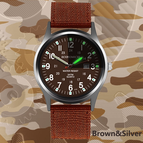 Luminous Luxury Military Quartz Wristwatch Men Casual Nylon Watch