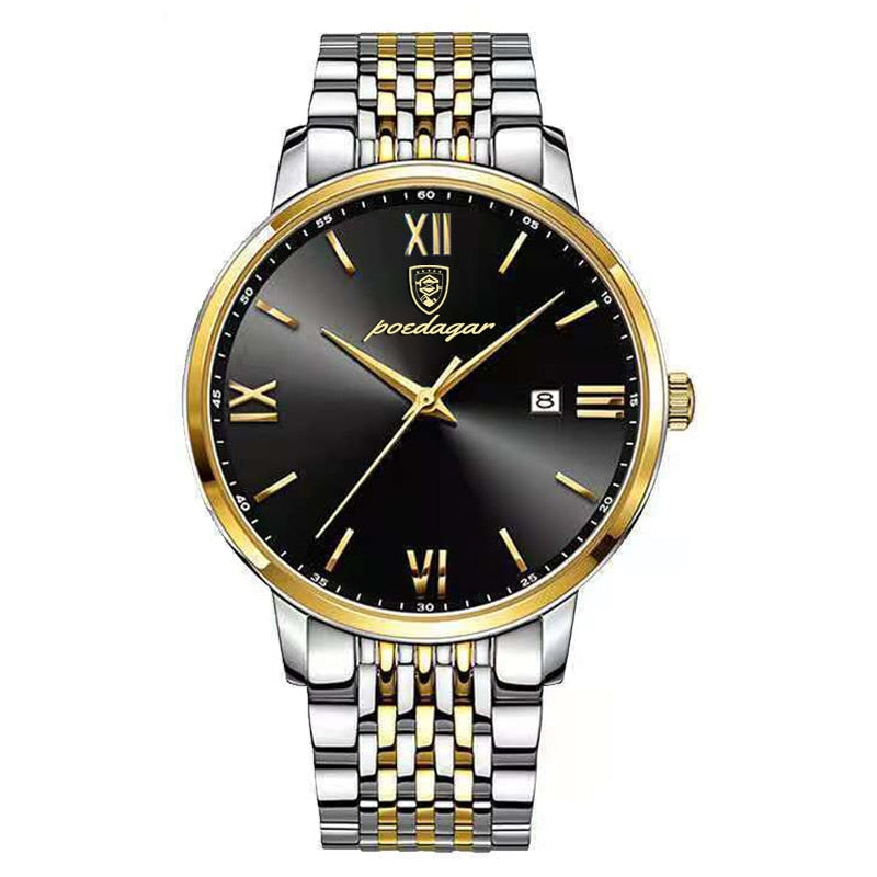 Luxury Push Button Hidden Clasp Waterproof Luminous Wrist Watches
