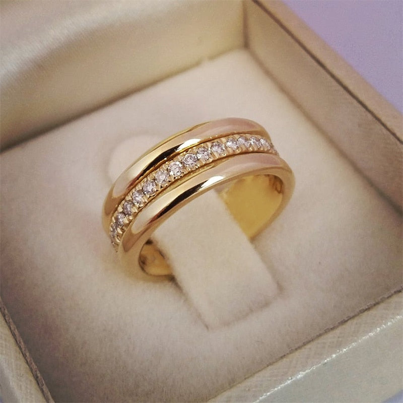 Huitan 2020 NEW Fashion Micro Paved Cubiz Zircon Finger ring
