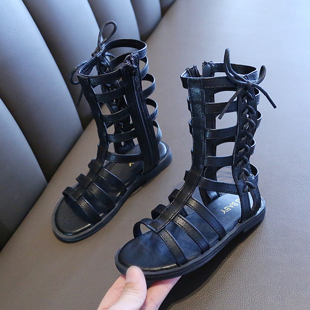 TELOTUNY  Open Toe Zip Sandals children sandals girls