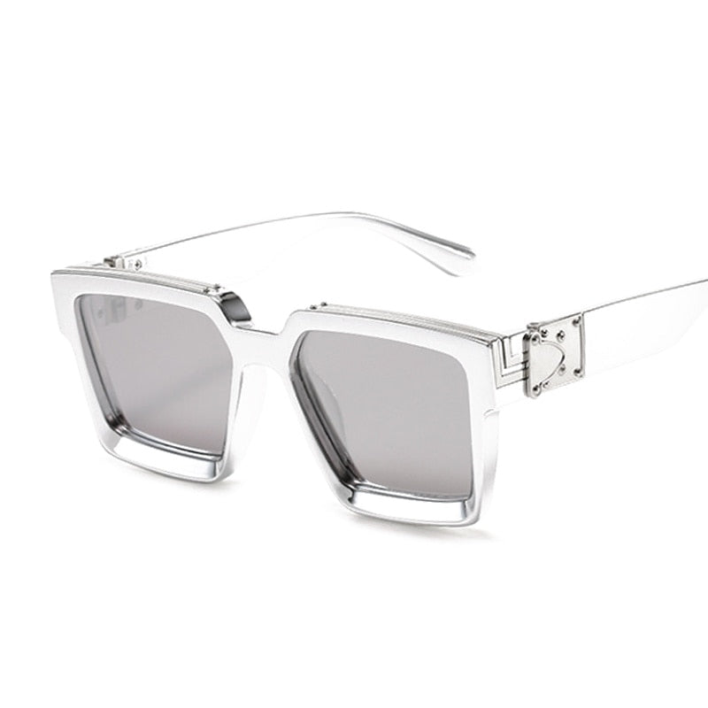 Vintage Square Man Woman Gradient Big Frame Sunglasses