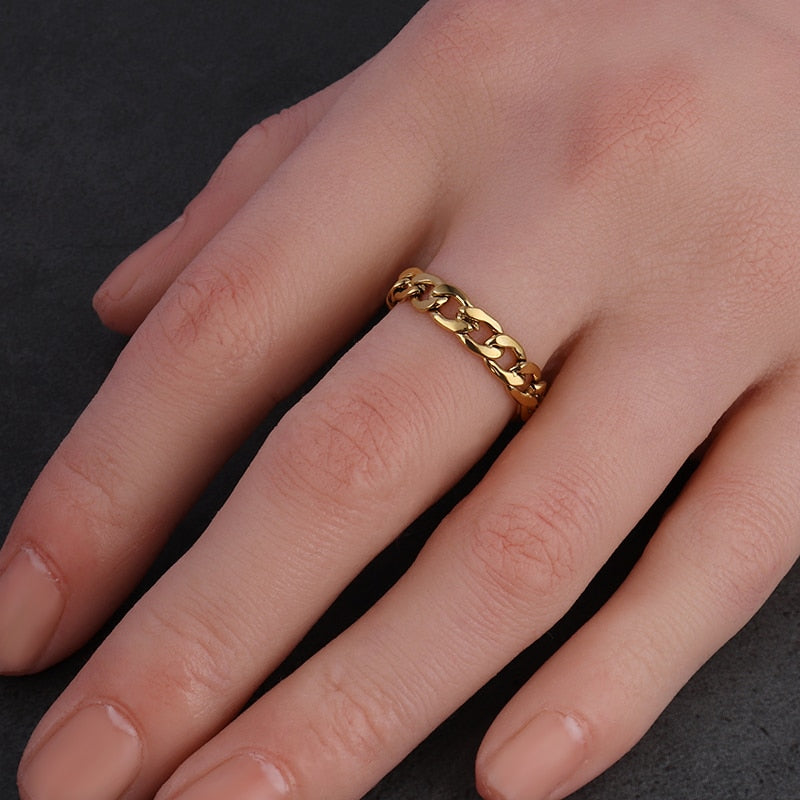 Chain Ring Stainless Steel Ring Set