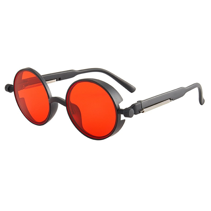 Luxury Classic Gothic Steampunk Round Sunglasses
