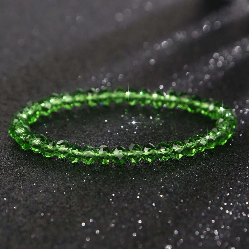 Fashion Shiny Stone Beads Elasticity Rope Strand Bracelet