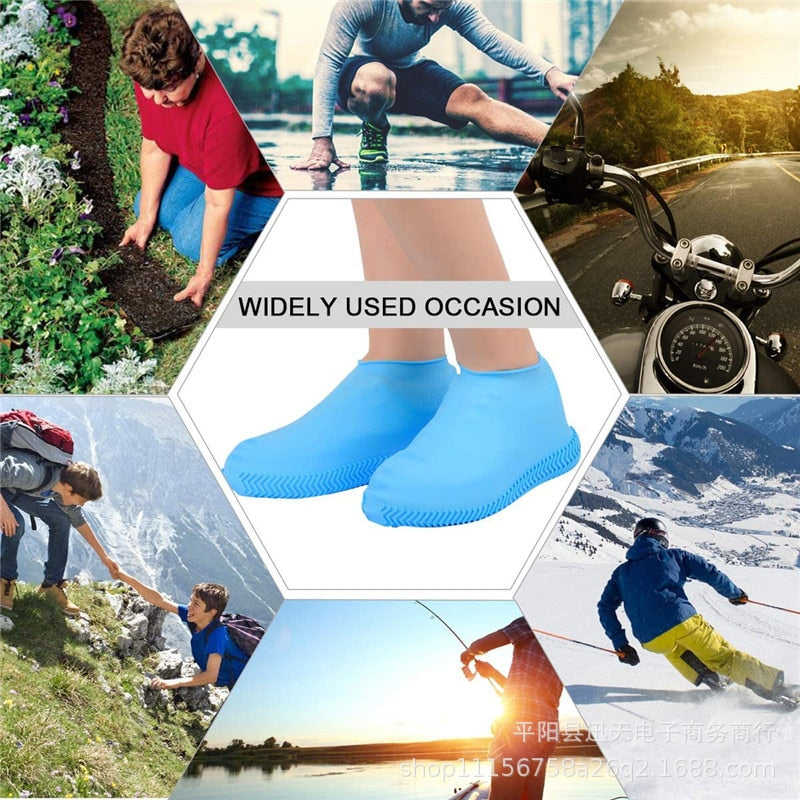 Rain Boots Waterproof Reusable Shoe Cover Silicone Unisex