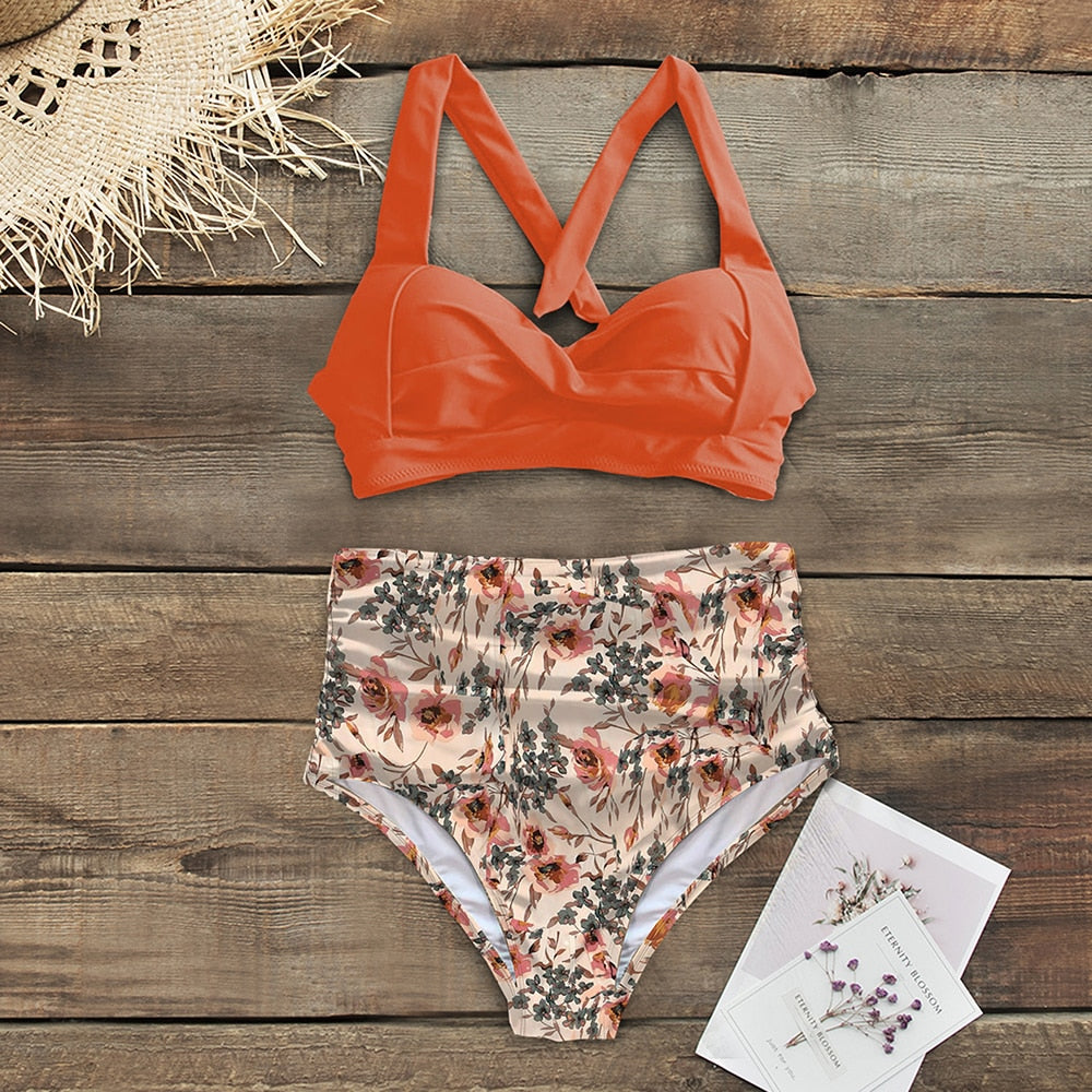 Halter High Waist Bikini Swimwear