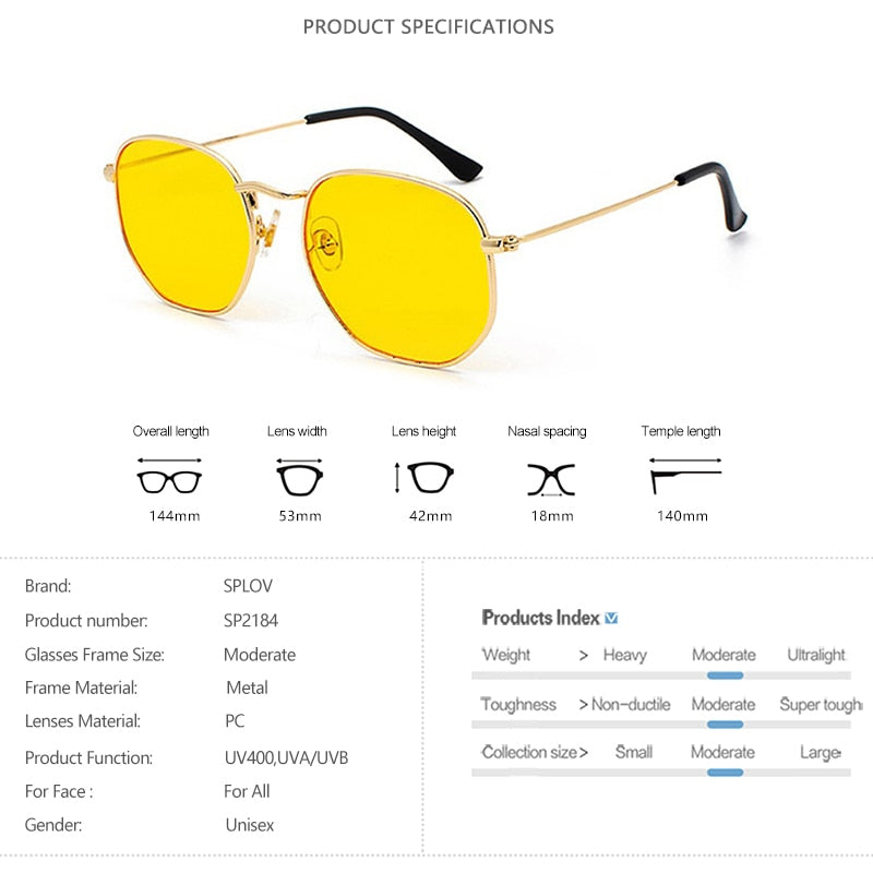 Men Women Sunglasses Square Polygon Sun Glasses Clasic Brand