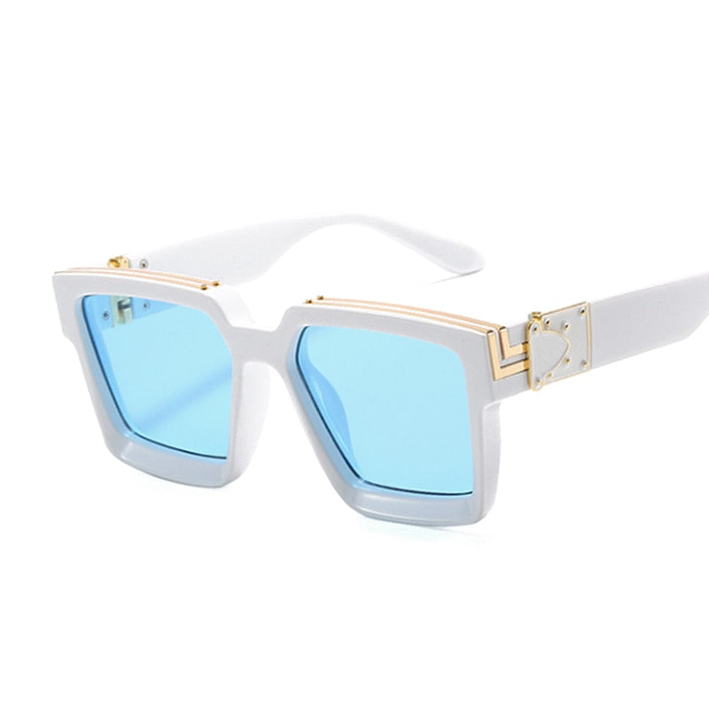 Vintage Square Man Woman Gradient Big Frame Sunglasses