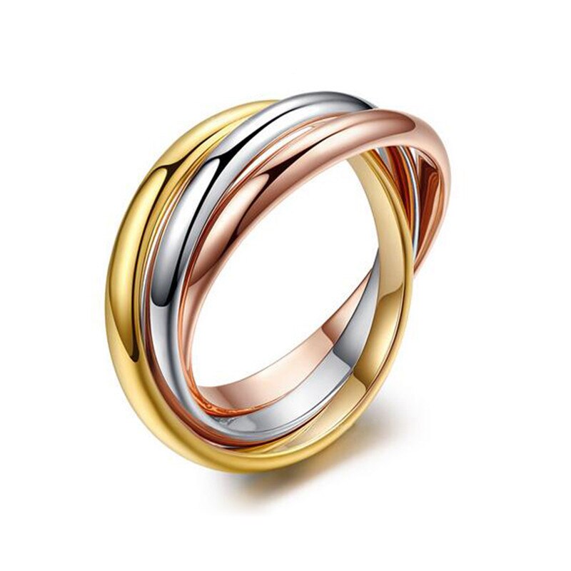 Ramos Classic 3 Rounds Ring Sets Women Stainless Steel