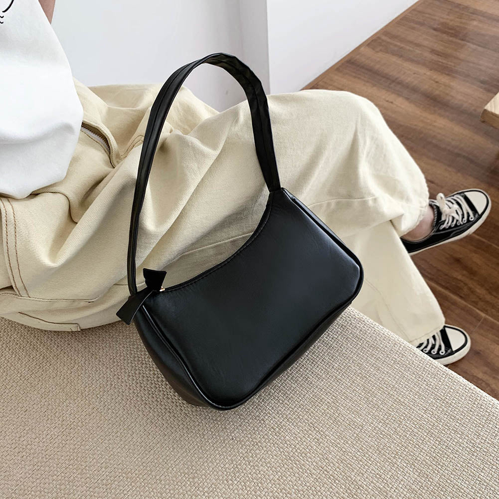 Women's Bag PU Leather 2021 New Solid Color Armpit Underarm Shoulder Bags for Women Casual Ladies Chain Shopper Handbags Purse