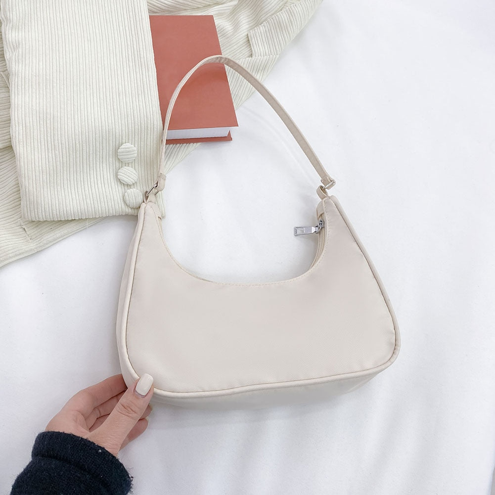 Women's Bag PU Leather 2021 New Solid Color Armpit Underarm Shoulder Bags for Women Casual Ladies Chain Shopper Handbags Purse