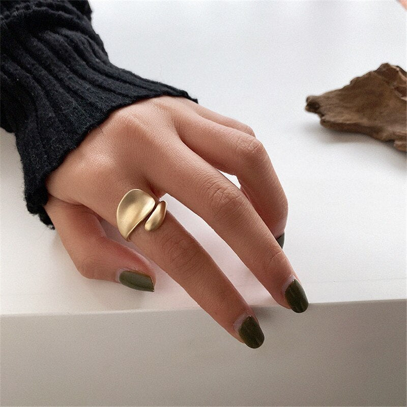 Simple Open Gold Color Adjustable Ring - Jeglowstore